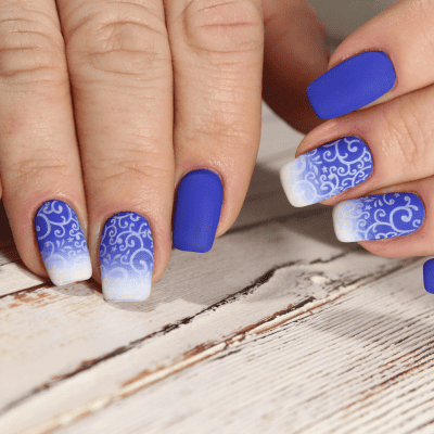 blue ombre nails